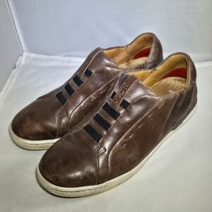 Kizik New York Men's Shoes Brown Leather Sneakers Hands‎ Free Size 9M m0201cb